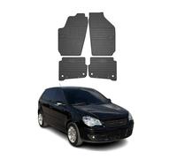OMAC Tapis de Sol Compatible avec VW Polo 2002-2008 Caoutchouc Noir