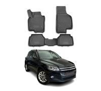 OMAC Tapis de Sol Compatible avec VW Tiguan 2007-2016 en Caoutchouc Noir