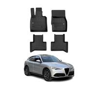 OMAC Tapis de Sol en Caoutchouc Compatible avec Alfa Romeo Stelvio 2016-2023 Noir Premium