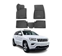 OMAC Tapis de sol en caoutchouc compatible avec Jeep Grand Cherokee 2013-2019 - 3D - Tapis anti-saleté - Imperméable - Antidérapant - En caoutchouc - Noir