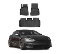 OMAC Tapis de sol noir pour TESLA MODEL S 2021-2026 3 pièces en Caoutchouc TPE