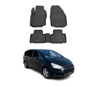 OMAC Tapis de sol pour Ford S-Max 2006-2015 sur mesure en caoutchouc Noir