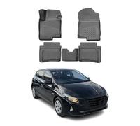 OMAC Tapis de Sol pour Hyundai i20 2020-2026 TPE 4X Noir | Tapis de sol en caoutchouc pour voiture, toutes saisons, produit spécifique au véhicule, antidérapant, ajustement 3D