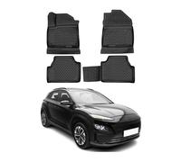 OMAC Tapis de sol pour Hyundai Kona EV 2017-2023 en caoutchouc Noir