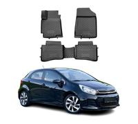 OMAC Tapis de sol pour Kia Rio 2012-2017 sur mesure en caoutchouc Noir