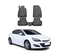 OMAC Tapis de sol pour Opel Astra J 2009-2015 sur mesure en caoutchouc Noir