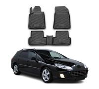 OMAC Tapis de Sol Compatible avec Peugeot 407 Berline Break 2004-2011 en Caoutchouc Noir
