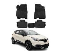 OMAC Tapis de sol pour Renault Captur 2013-2019 sur mesure en caoutchouc Noir