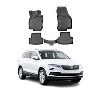 OMAC Tapis de sol pour Skoda Karoq 2017-2026 sur mesure en caoutchouc Noir