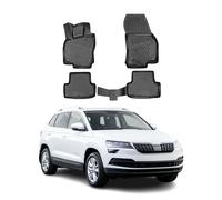 OMAC Tapis de sol pour Skoda Karoq 2017-2026 sur mesure en caoutchouc Noir