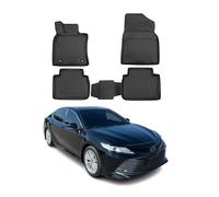 OMAC Tapis de Sol pour Toyota Camry 2018-2024 - Tapis de Voiture 3D résistant aux intempéries en Caoutchouc sur Mesure - Imperméable et inodore en TPE - Mesuré au Laser - Antidérapant (Noir)