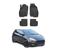 OMAC Tapis de sol sur mesure noir pour Fiat Grande Punto 2005-2009 4 pcs enTPE