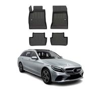 2014-2021 Mercedes Classe C T-Model W205 S205 Tapis de sol TPE noir 4 pcs