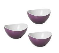 Omada Design 3 Petits Bols de 12 cm et 30 cl avec intérieur blanc et extérieur coloré, va au lave-vaisselle, résistant aux chocs et à l'usure quotidienne, Ligne Trendy