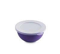 Omada Design Bol 0,5 lt + couvercle, diamètre 13,5 cm, blanc à l'intérieur et coloré à l'extérieur, en polypropylène et plastique antibactérien, Sanaliving