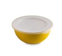 Omada Design Bol 1,5 lt + couvercle, diamètre 20 cm, blanc à l'intérieur et coloré à l'extérieur, en polypropylène et plastique antibactérien, Sanaliving