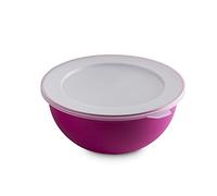 Omada Design Bol 1,5 lt + couvercle, diamètre 20 cm, blanc à l'intérieur et coloré à l'extérieur, en polypropylène et plastique antibactérien, Sanaliving