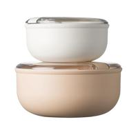 omada Design - Lot de 2 récipients alimentaires ronds hermétiques de 0,75 L et 1,8 L, boîte à lunch avec couvercle transparent - Ligne Pull Box