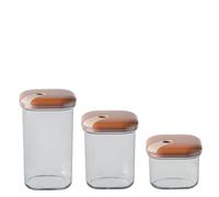 OMADA Design - Lot de 3 bocaux transparents hermétiques avec joint alimentaire - Fabriqué en Italie - Pull Box Line