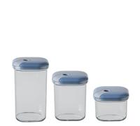 OMADA Design - Lot de 3 bocaux transparents hermétiques avec joint alimentaire - Fabriqué en Italie - Pull Box Line