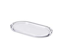 Omada Design Plateau de te 27 x 12 cm intérieur coloré et bord acrylique transparent, ligne Crystal,Blanc