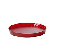 Omada Design Plateau rond de 36 cm de long, fond en satin transparent anti-rayures, ligne Diamond, Rouge