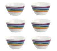 OMADA Design Plexart Lot de 6 bols de 12 cm de 0,5 L avec intérieur blanc et décor extérieur en plastique incassable, empilable et passe au lave-vaisselle pour bar ou extérieur