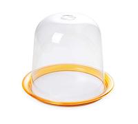 Omada Design Porte-panettone/gateau composé d'un plateau, de différentes couleurs et d'une cloche préservant la fraîcheur, Blanc et Jaune