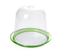 Omada Design Porte-panettone/gateau composé d'un plateau, de différentes couleurs et d'une cloche préservant la fraîcheur, Blanc et Vert