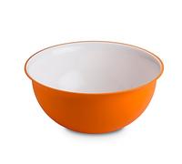 omada Design Saladier de 3,5 litres, mesure 26,5 x 12 cm blanc à l'intérieur et coloré à l'extérieur, en plastique et antibactérien, Ligne Sanaliving, Blanc et Orange