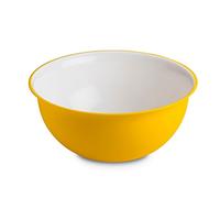 omada Design Saladier de 3,5 litres, mesure 26,5 x 12 cm blanc à l'intérieur et coloré à l'extérieur, en plastique et antibactérien, Ligne Sanaliving, Blanc et Jaune