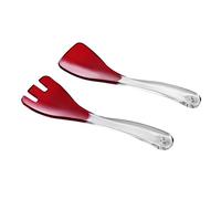 Omada Design Vaisselle ou de couverts à servir de salade 22 cm aux formes modernes et design, en acrylique transparent et en différentes couleurs, Rouge Transparent