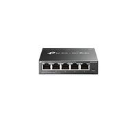 TP-Link Omada DS105G - Commutateur Non-Géré 5 Ports Gigabit Ethernet (10/100/1000) - Capacité 10 Gbit/s, QoS, Boîtier Acier, Noir, Standards IEEE 802.3x