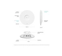 Omada EAP683 UR V1 - Borne d'accès sans fil - 1GbE, 2.5GbE - Wi-Fi 6 - 2.4 GHz, 5 GHz - géré par le Cloud - montable au plafond/mur