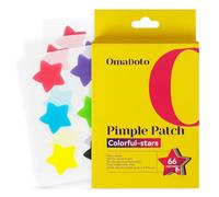 OmaDoto Lot de 66 patchs en forme d'étoiles pour le visage - Patchs hydrocolloïdes pour boutons d'acné - Étoiles mignonnes - 6 couleurs d'étoiles - Autocollants de taille 14 mm