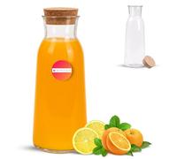 OMAGO, Carafe en liège, carafe à jus, eau, limonade, compote, cruche transparente, idéale pour la maison, le restaurant, le pique-nique, le pot avec fermeture