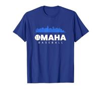 Omaha Baseball Minimaliste City Skyline Amoureux de baseball T-Shirt
