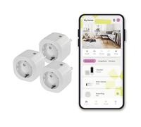 OMAJIN by Netatmo, 3er Pack Smarte Steckdosenzeitschaltuhr, Energieüberwachung, Fernbedienung, Stromzähler, verzögertem Ausschalten, energiesparend, Wifi 2.4Ghz/Bluetooth, 16 A/3 680 W, OBU-3SP-SK