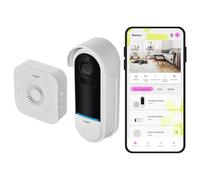 OMAJIN by Netatmo Sonnette vidéo intelligente sans fil 2K, fonctionne sur piles, carillon inclus, détection de mouvement/humain, IP65, détection de zone, audio bidirectionnel, OVD-01