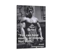 OmAju Arnold Schwarzenegger Poster sur toile avec citations de motivation et bodybuilding - Décoration murale pour salon, chambre à coucher - 40 x 60 cm