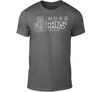 OmajU Hattori Hanzo Men T-Shirt Funny T Shirt Samurai Sword Charcoal XL