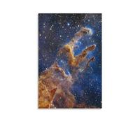 OmAju Impression sur toile représentant les piliers de la création du télescope James Webb - Décoration murale pour les amateurs d'astronomie - 50 x 75 cm