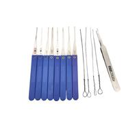 Omana Kit de crochetage de serrure professionnel de 13 pièces et extracteur de assée - Kit d'outils de serrurier portable avec médiators fins et flexibles en alliage d'acier - Porte d'urgence