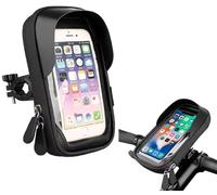 Omana Support de téléphone pour vélo étanche rotatif à 360 ° pour écran tactile avec fermeture éclair, sac de guidon, pare-soleil, housse de pluie, vélo, moto, scooty
