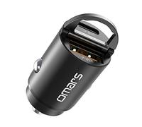 Omars Chargeur de Voiture USB 63W [USB C 33W+USB A 30W] Chargeur de Voiture avec Charge Rapide et Anneau de Traction pour iPhone12 Pro Max Mini Samsung S21 Huawei LG iPad Airpods
