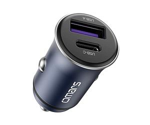 Omars Chargeur de Voiture USB [USB C 35W+USB A 18W] 5A Chargeur de Voiture avec Charge Rapide et Anneau de Traction pour iPhone12 Pro Max Mini Samsung S21 Huawei LG iPad Airpods