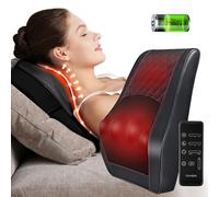 OMASSA Masseur Cervical, Massage Dos et Cou Épaules avec Chauffage, Shiatsu Massage Electrique à 4D-rotation, Coussin de massage pour le cou, les épaules, les maux de dos, Rechargeables, Sans Fil