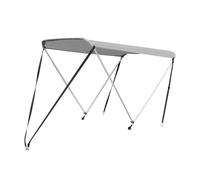 Ombrage de bateau - Couverture d'auvent de bateau nervurée avec matériel | Haut bimini pliable imperméable pour protection solaire gonflable, canoë ou ponton, toit d'ombrage pour les activités