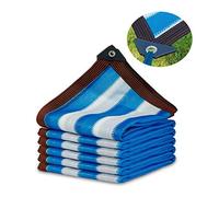 Ombrage du filet d'ombrage ? Tissu, crème solaire UV parfaite, piscine, cour, toit, balcon, jardin, voile d'ombrage isolée, facile à installer, rayures bleues (taille : 2 x 4 m) ()