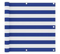 Ombrage Extérieur,Écran de Balcon Blanc et Bleu 90x400 cm Tissu Oxford,Marquise Porte d'entree pour Terrasse, Jardin, Extérieur